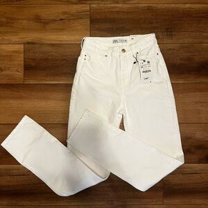 NWT Zara High Rise Straight White Jeans